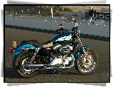 Prawa, Harley Davidson Sportster XL1200R, Niebieski, Strona
