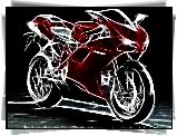 Czerwony, Motocykl, Ducati 1198, Grafika