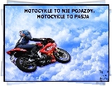 Napis, Motocykl, Chmury