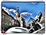 Stary, Ratusz, Motocykl, Honda, Poznań, Rynek