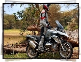 BMW R1200GS, Drzewa, Motocykl, Motocyklista