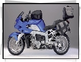 Motocykl, Kufry, Niebieski, BMW K1200R