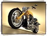 Chopper, Motocykl, Harley Davidson, Żółty