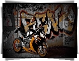 Graffiti, Motocykl, Ściana