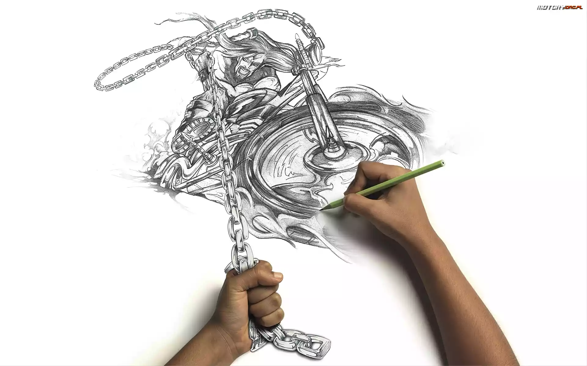 Dłoń, Motocykl, Łańcuch