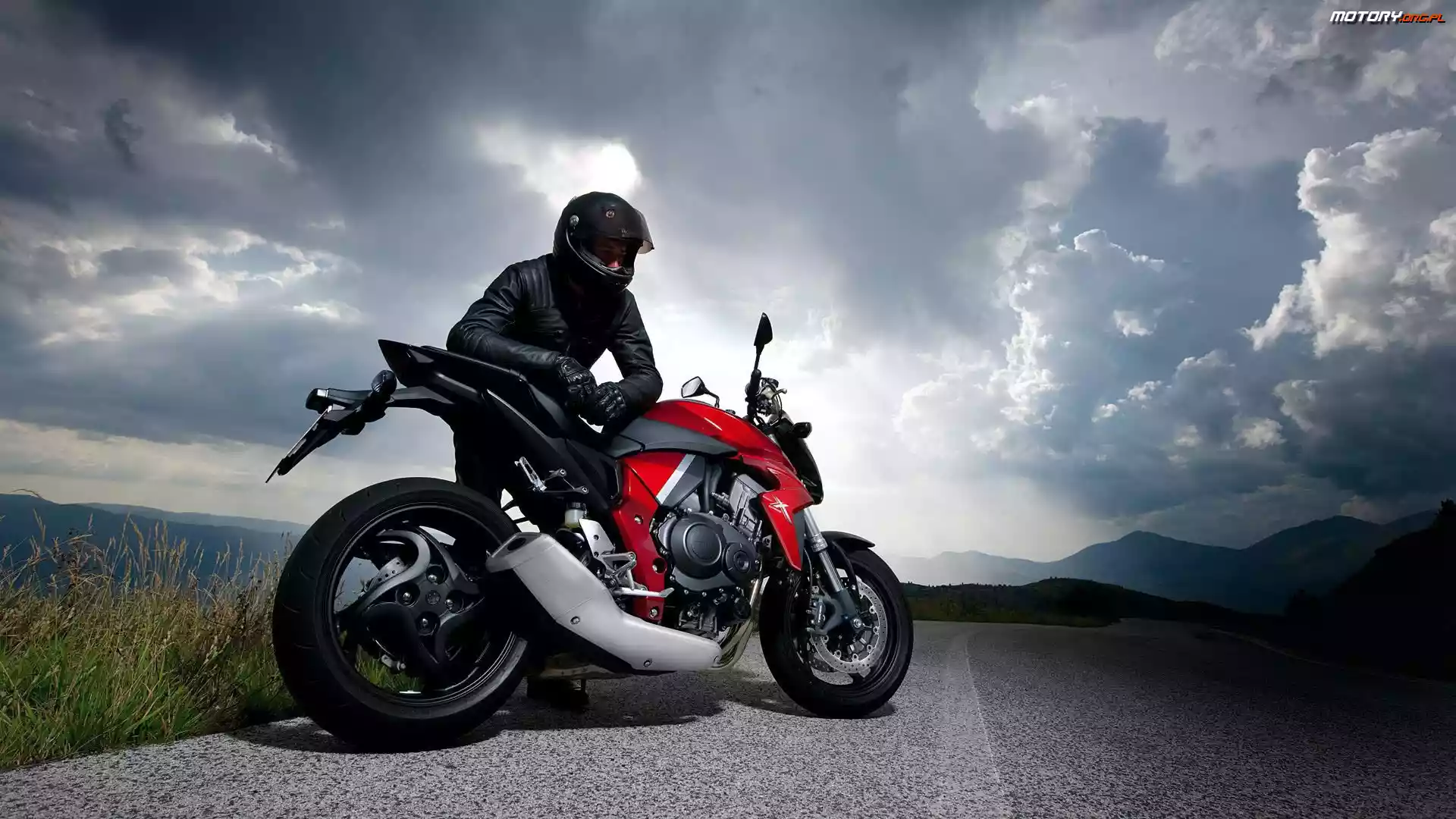 Chmury, Droga, Honda, Motocyklista, CBR