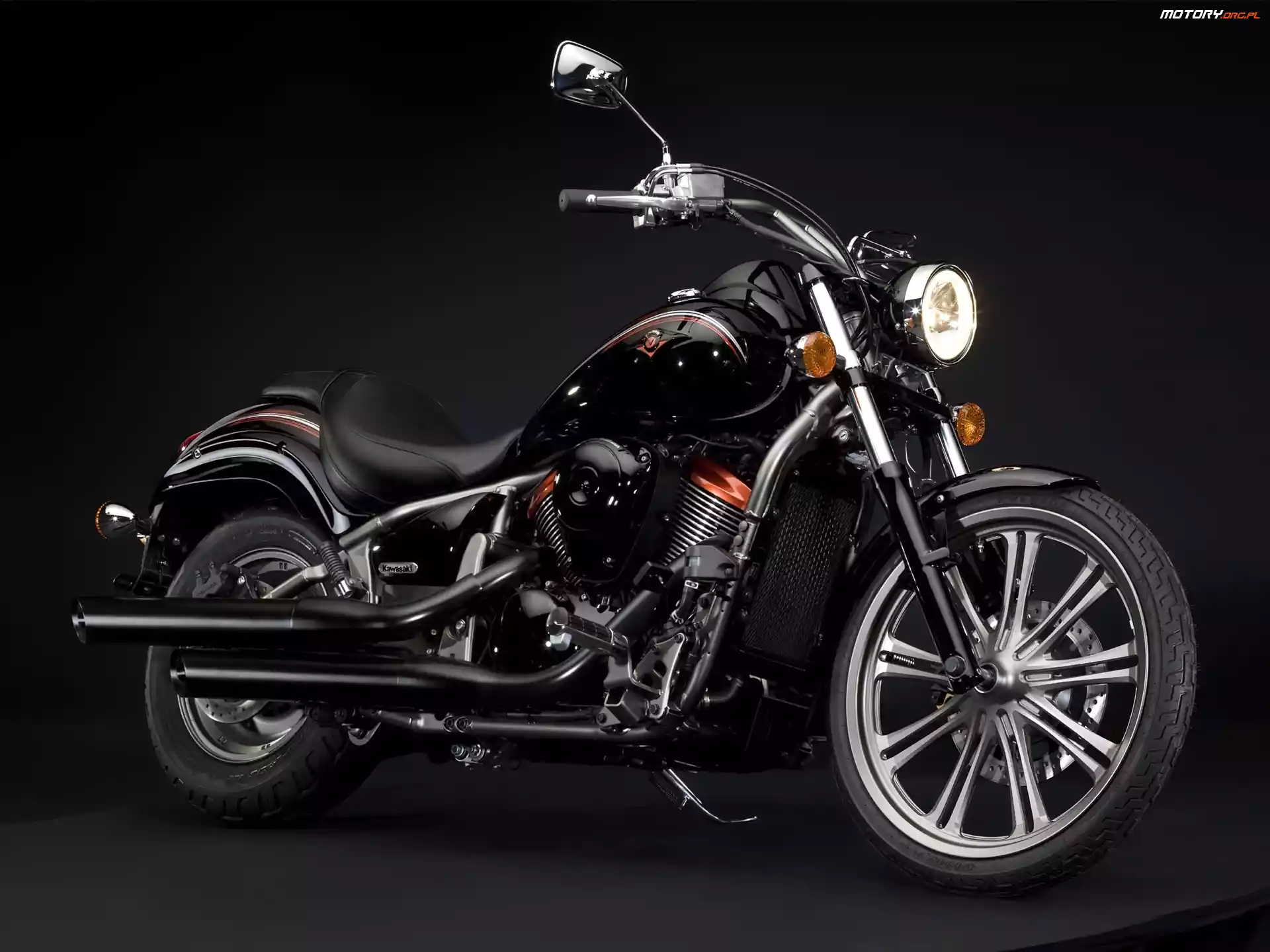 Rury, Kawasaki VN900 Custom, Czarne