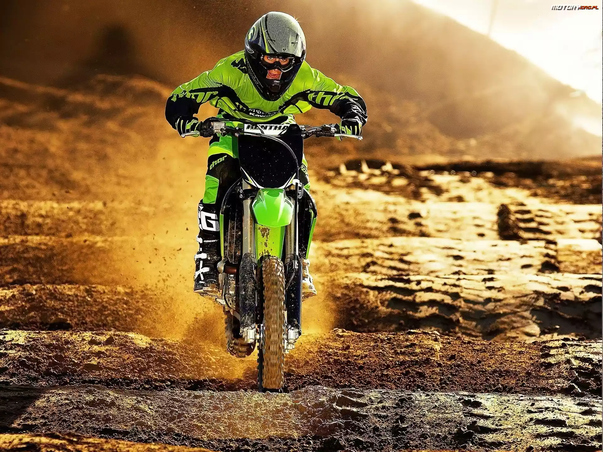 Gogle, Kawasaki KX250F, Kask