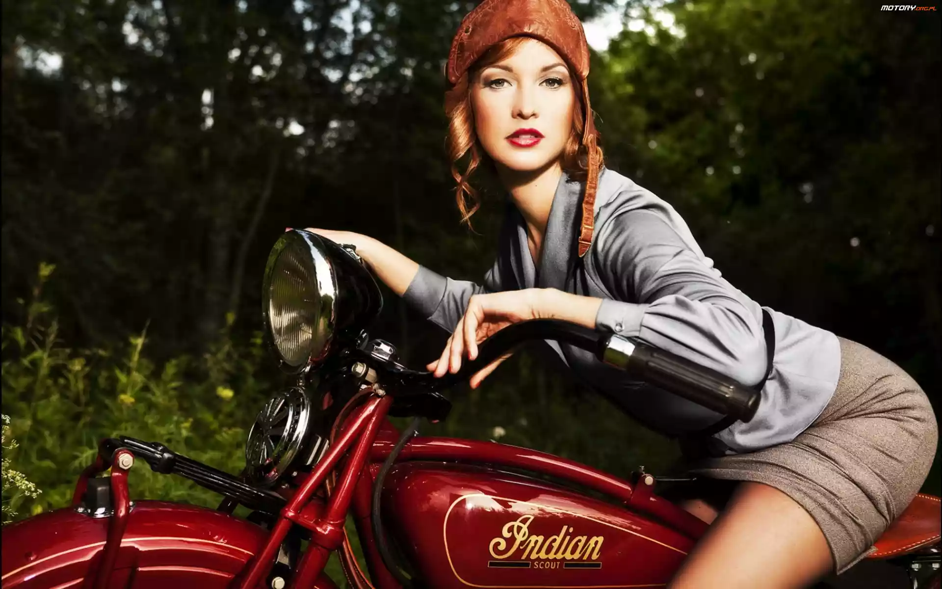 Las, Kobieta, Motocykl