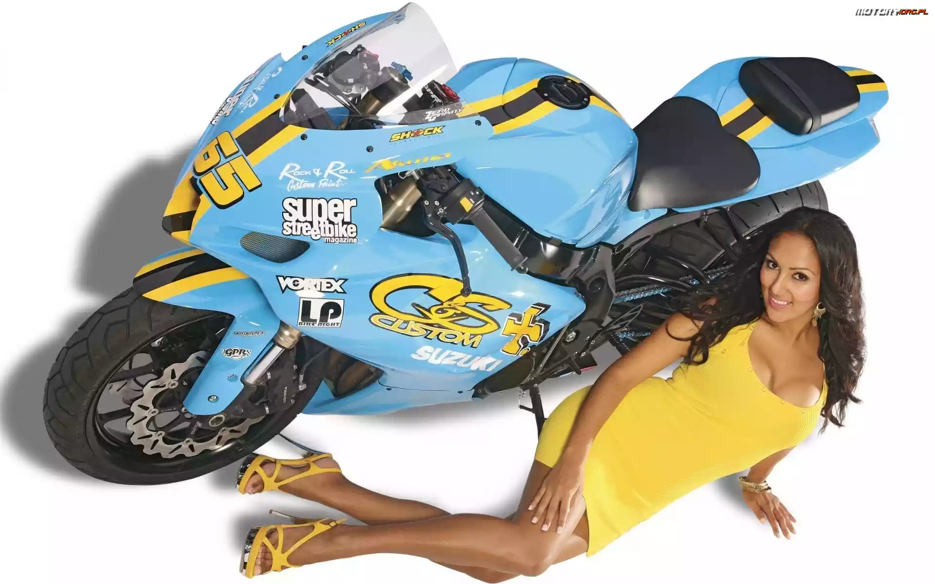 Suzuki, Motor, Modelka, Kobieta, Ścigacz