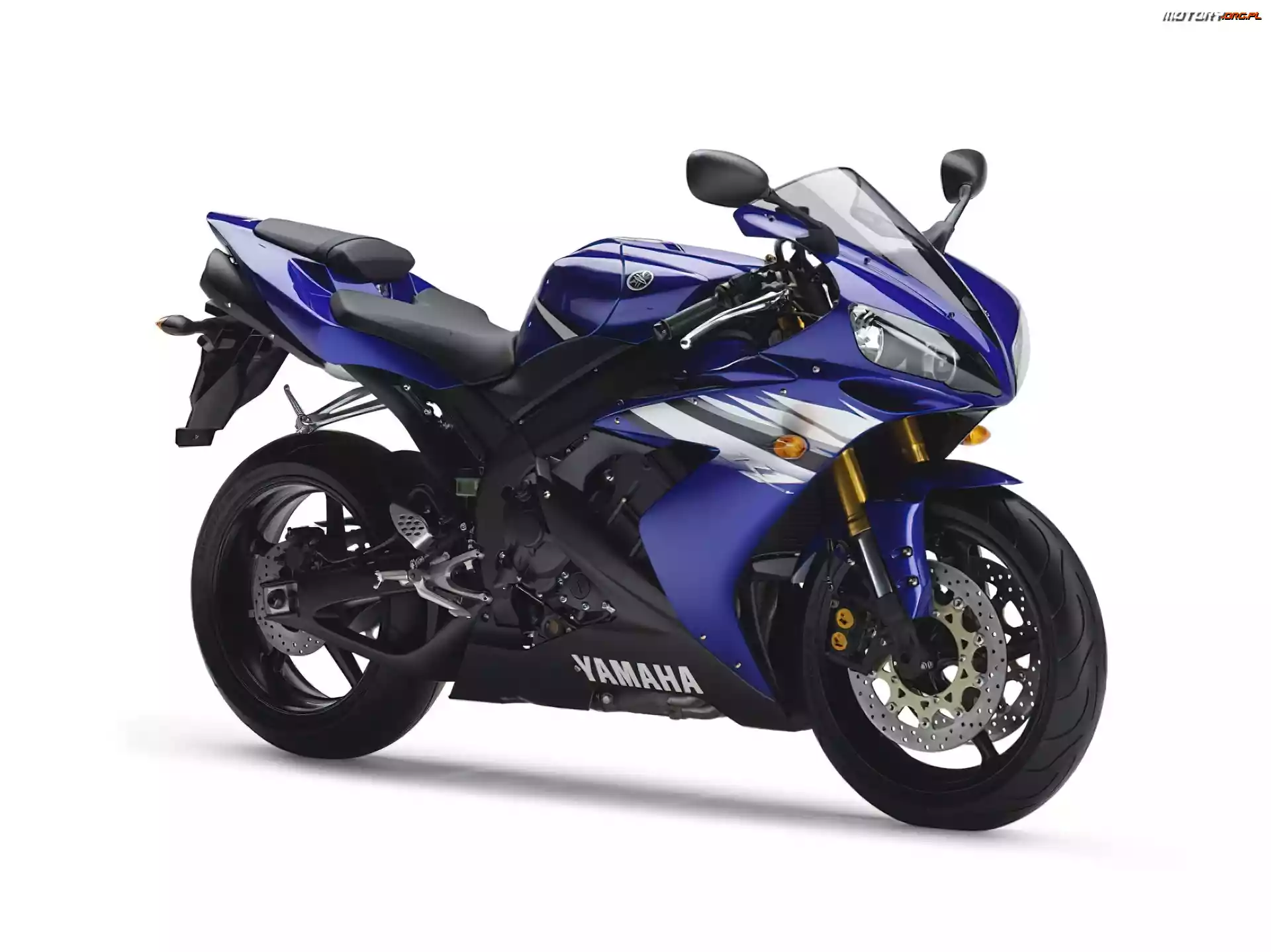 niebieski, tłumik , lusterka, światła , opony , Motory Yamaha, Sportowe, koła, kierownica, Ścigacze, siedzenie