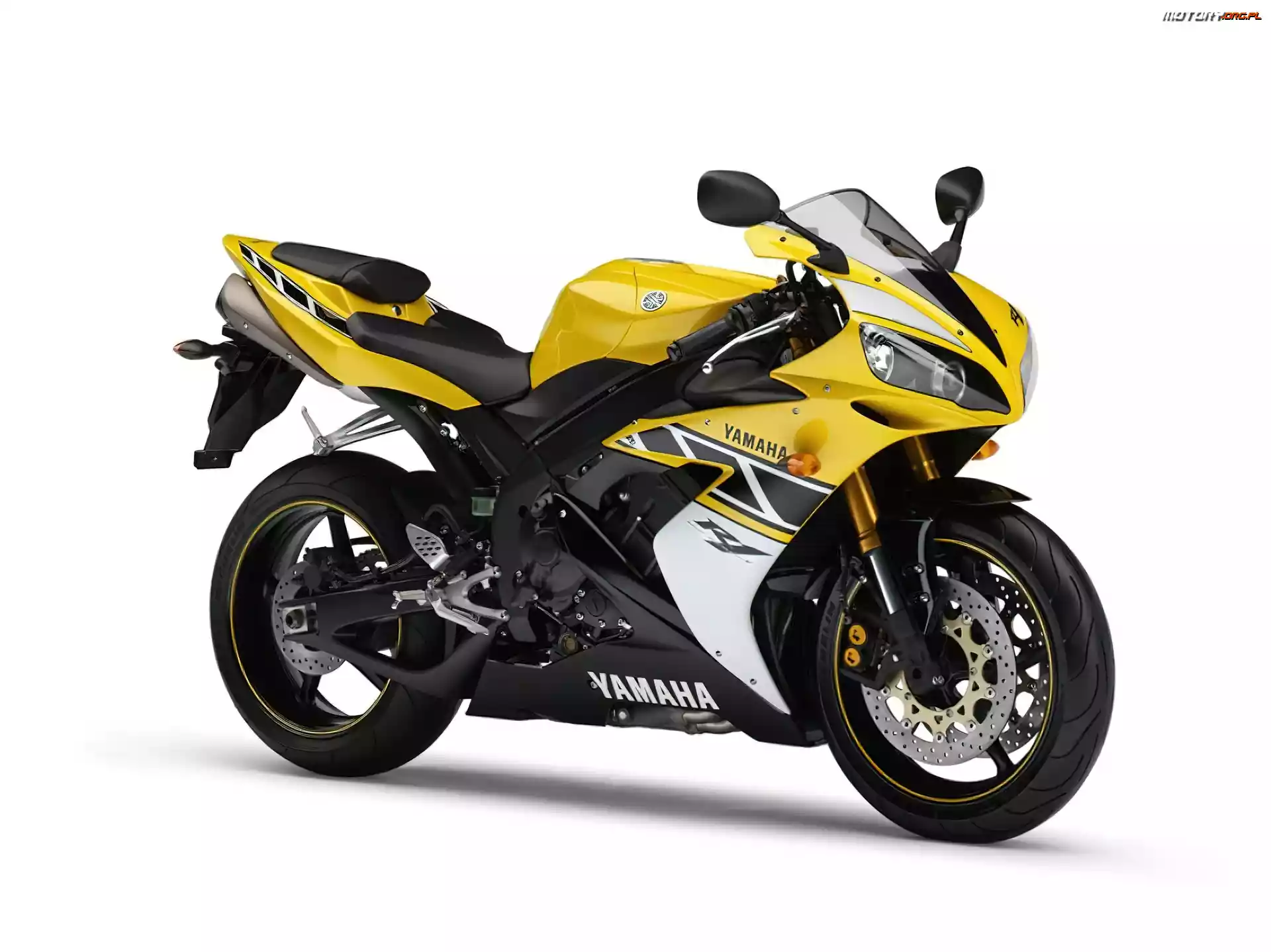 żółty, tłumik , lusterka, światła , opony , Motory Yamaha, Sportowe, koła, kierownica, Ścigacze, siedzenie