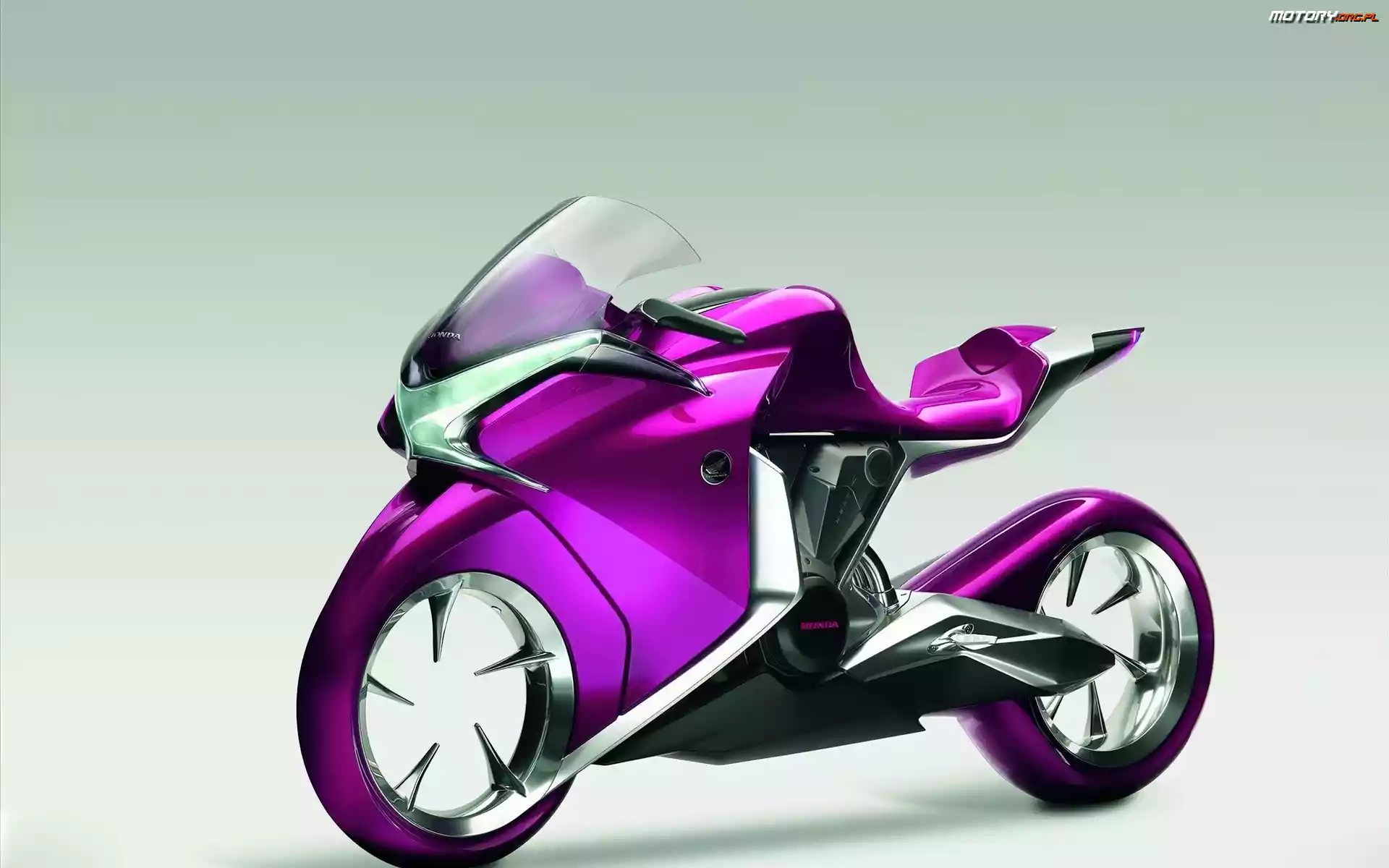 Motocykl, Honda v4, Fioletowy, Concept