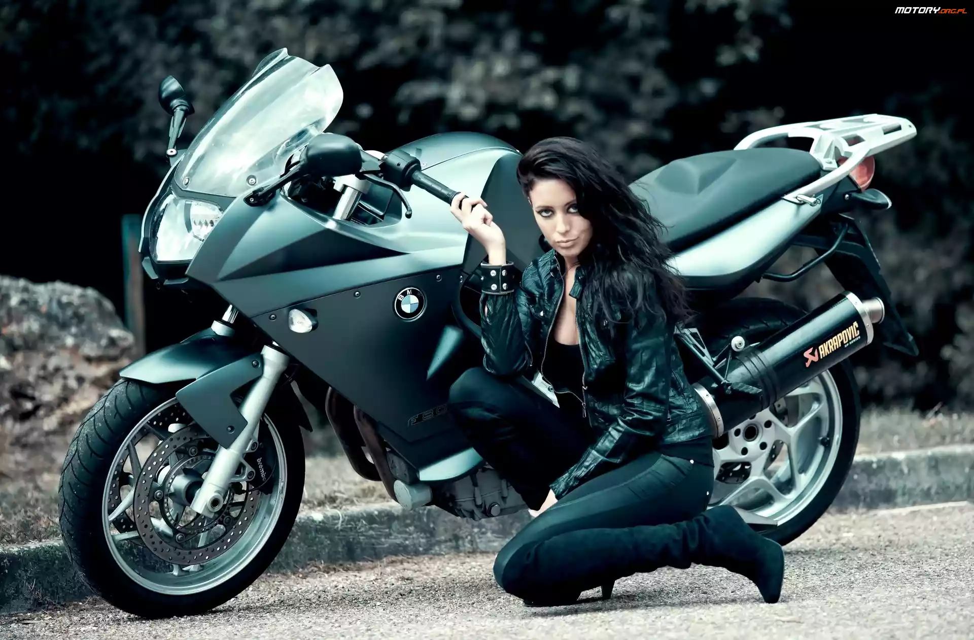 Kobieta, Motocykl, BMW