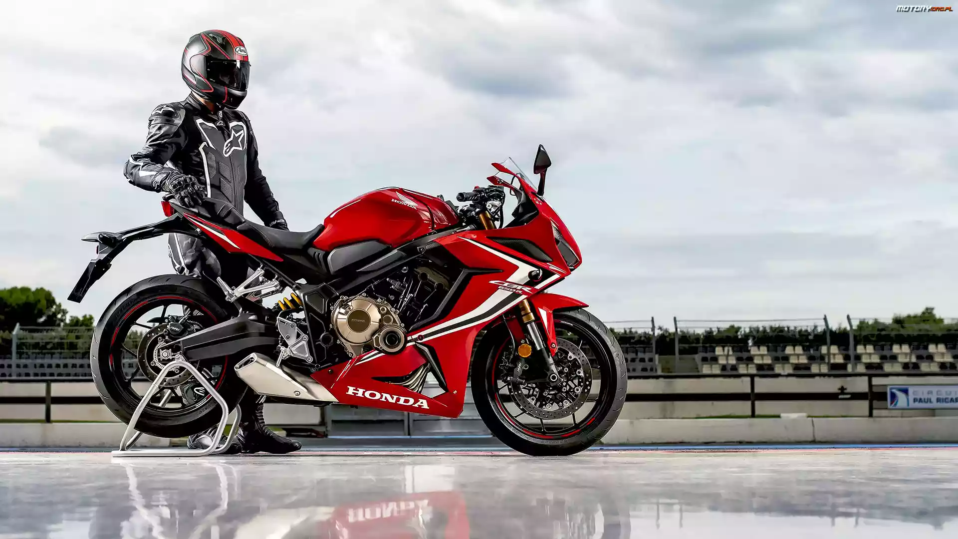 Czerwony, Motocykl, Motocyklista, Honda CBR650R