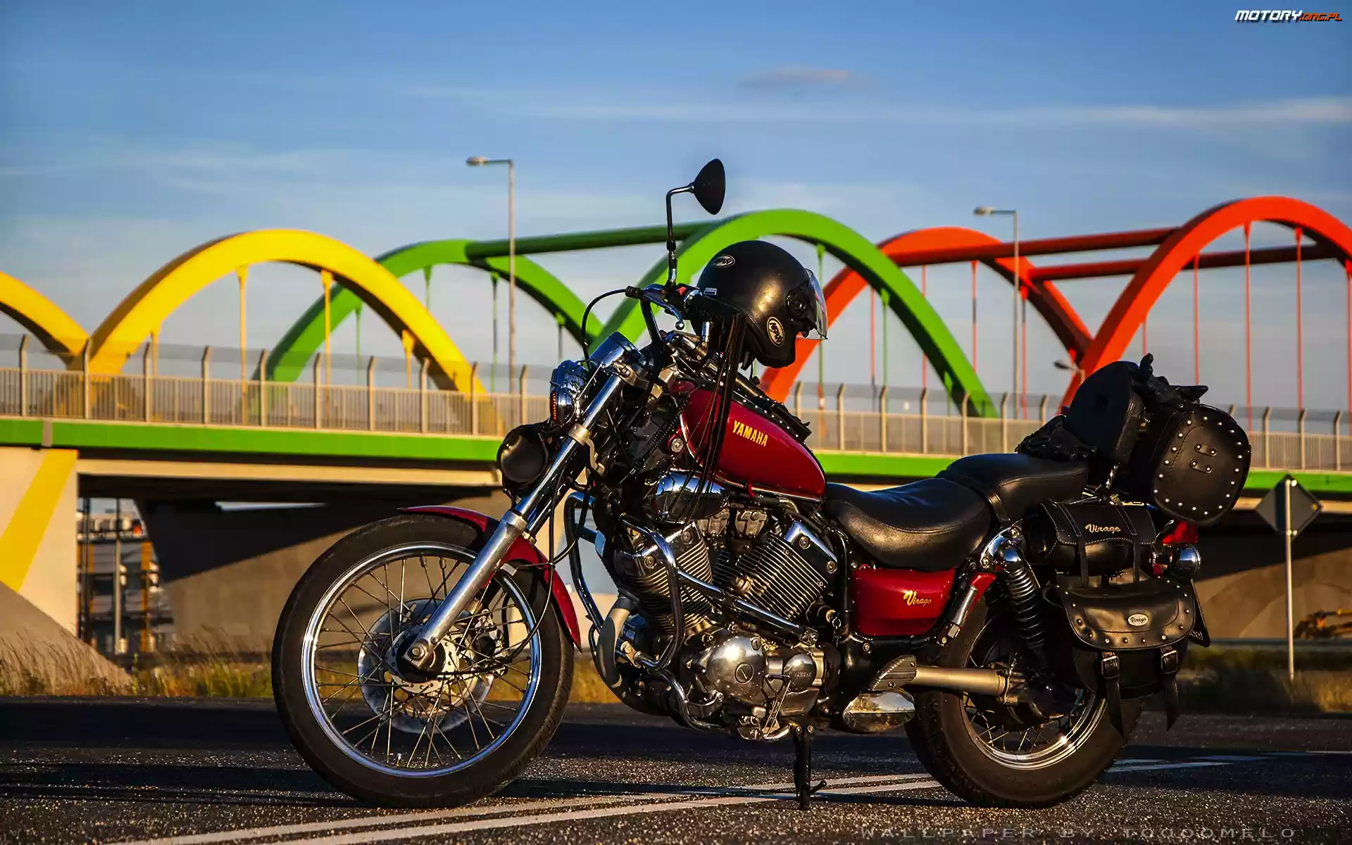 Most., Yamaha, Motocykl, Virago, Chopper, Motor, XV535